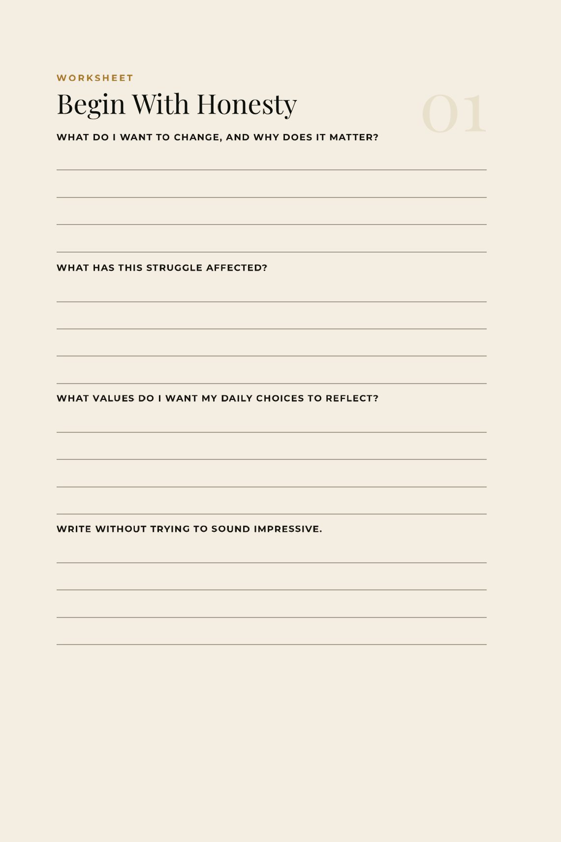 A worksheet page